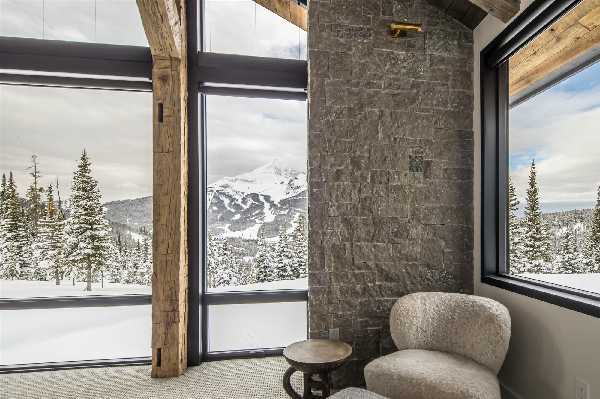 Corner seating with a mountain view