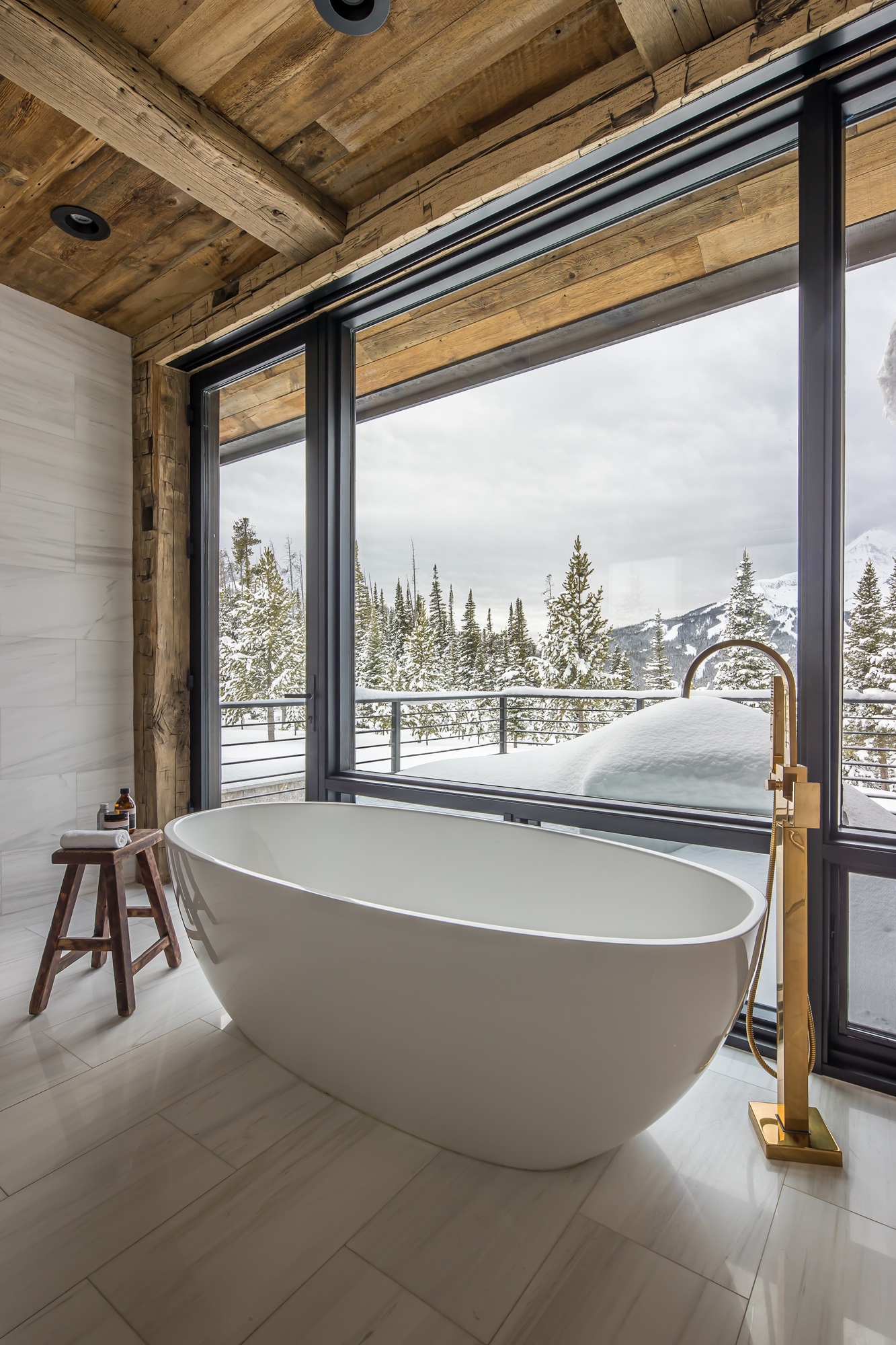 Luxury marble bathroom with freestanding tub Luxury marble bathroom with freestanding tub