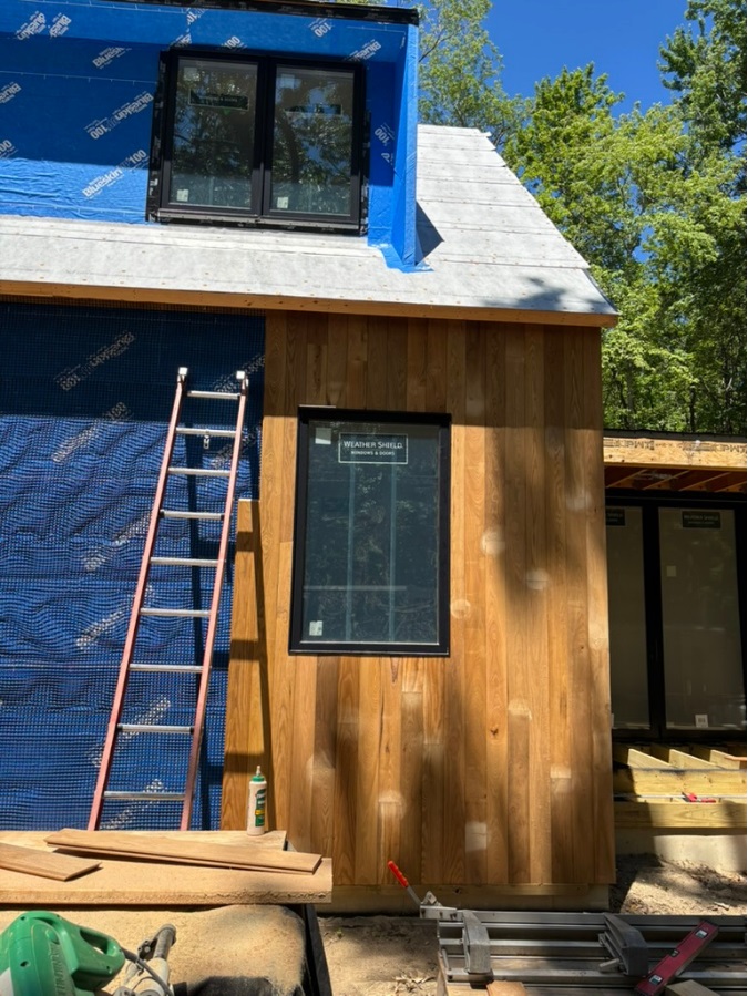 Construction progress at the Connected Cabins retreat