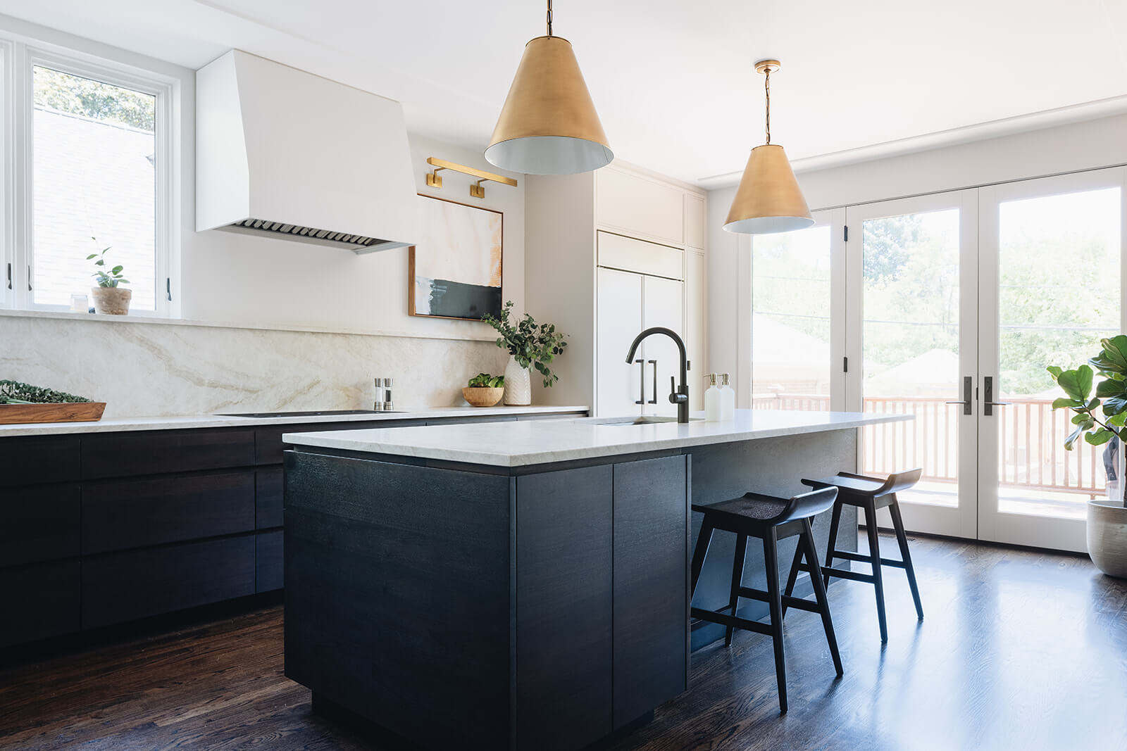 modern kitchen white countertop side view