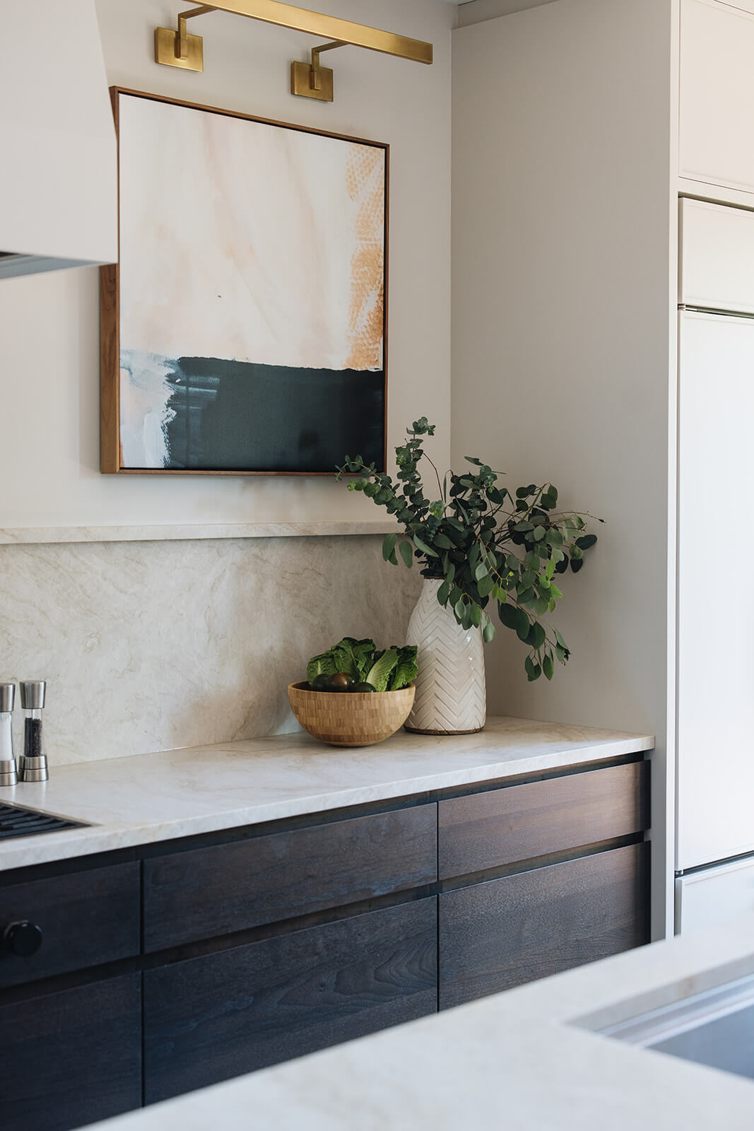 modern kitchen area with plants