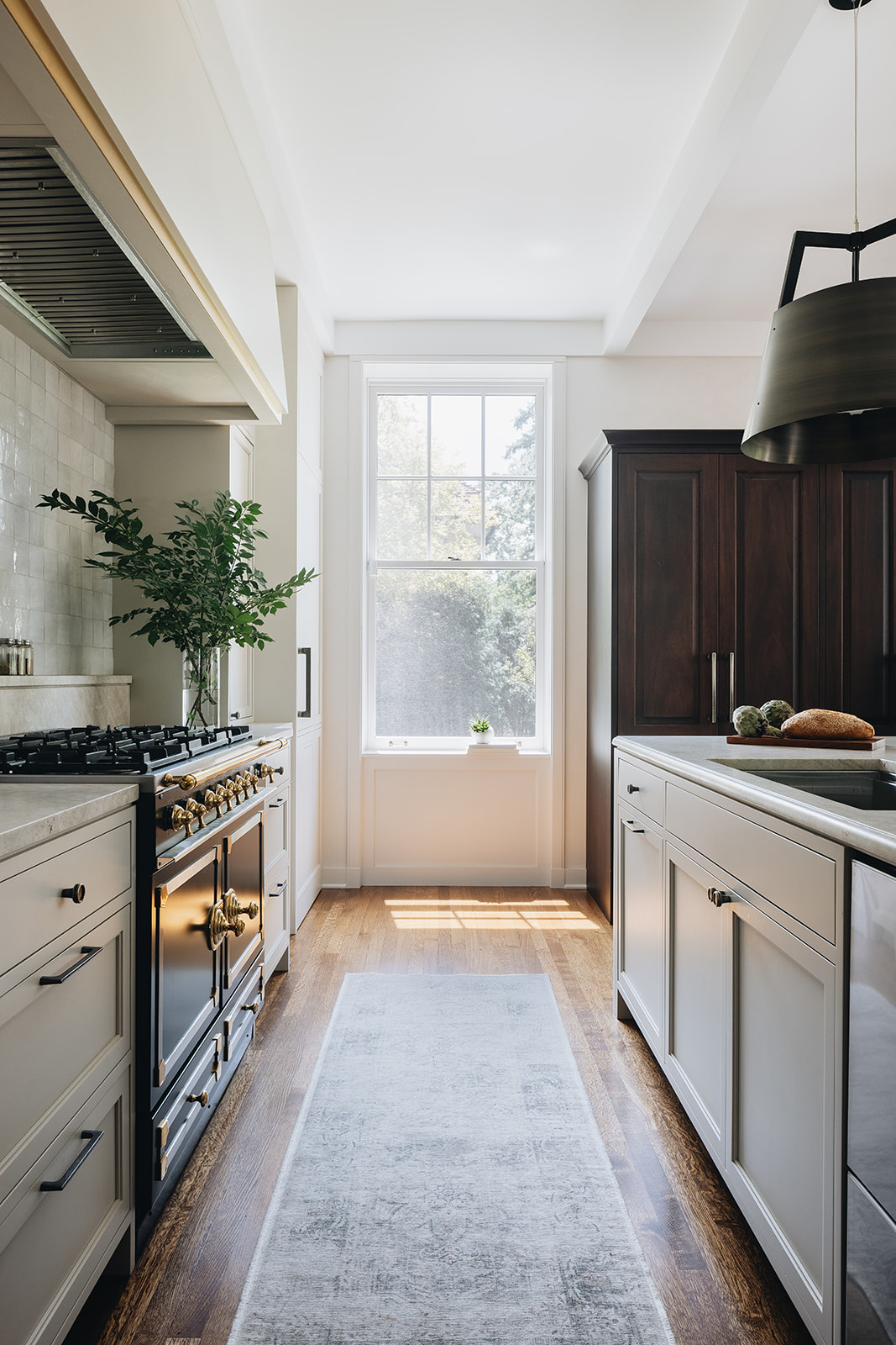 Between stove and sink