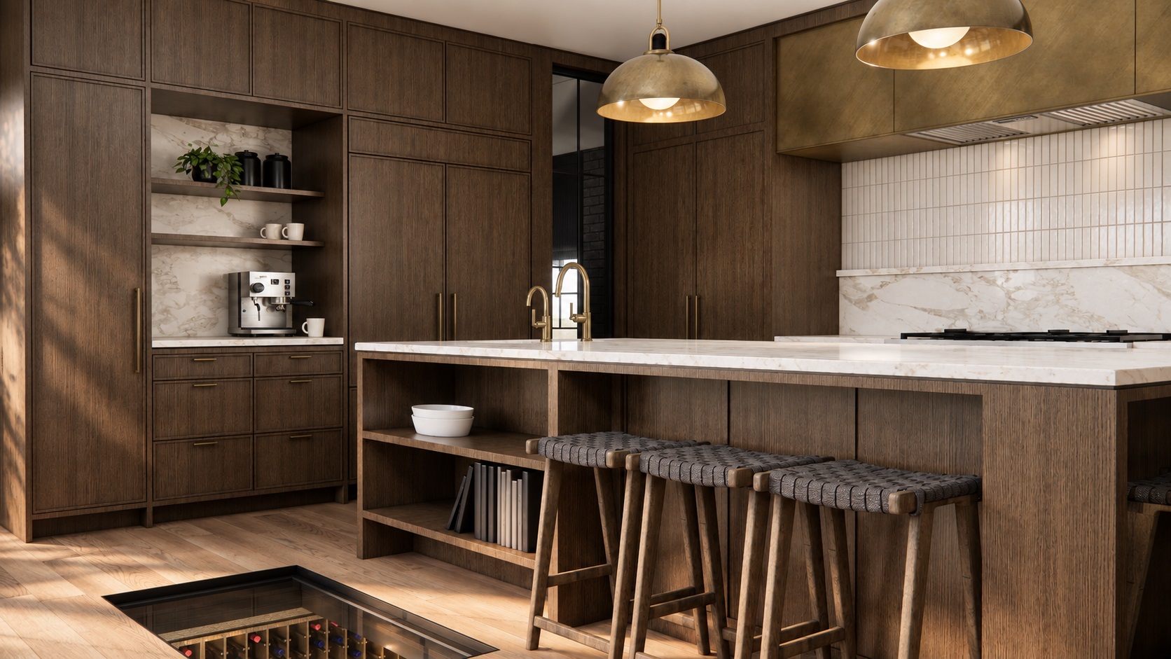 Kitchen and wine cellar at the How the Light Moves project