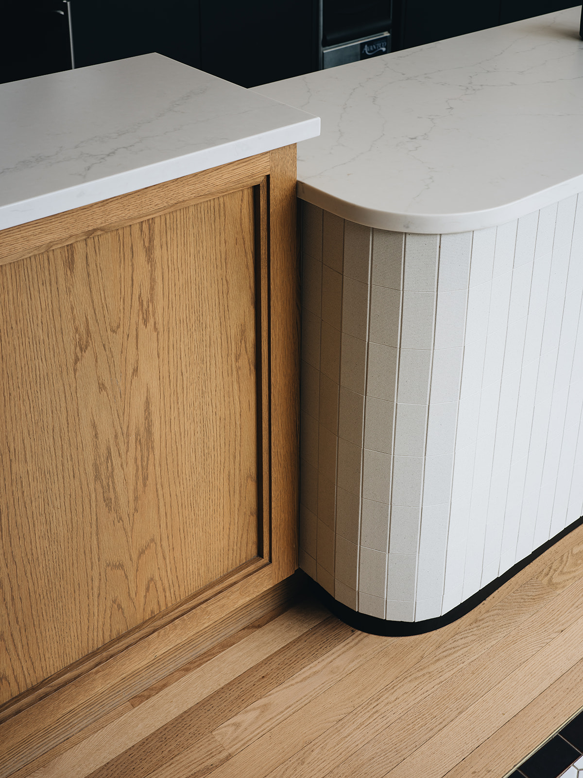 Colliding countertops in Oak Park cafe design