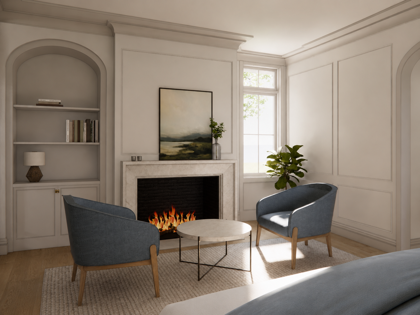 primary bedroom in custom North Shore estate