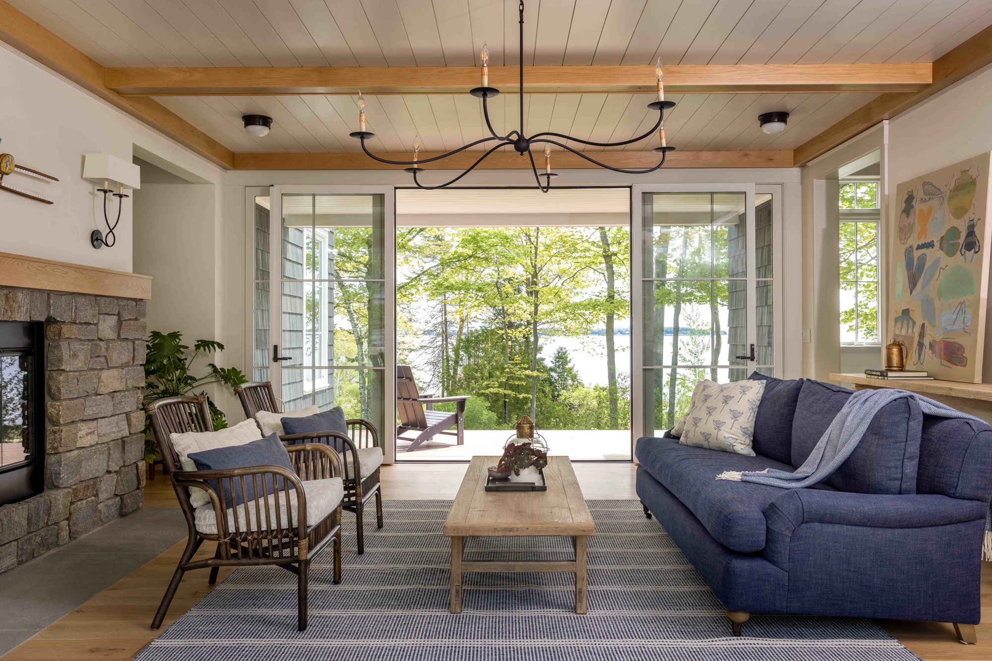 Sunroom with door to patio