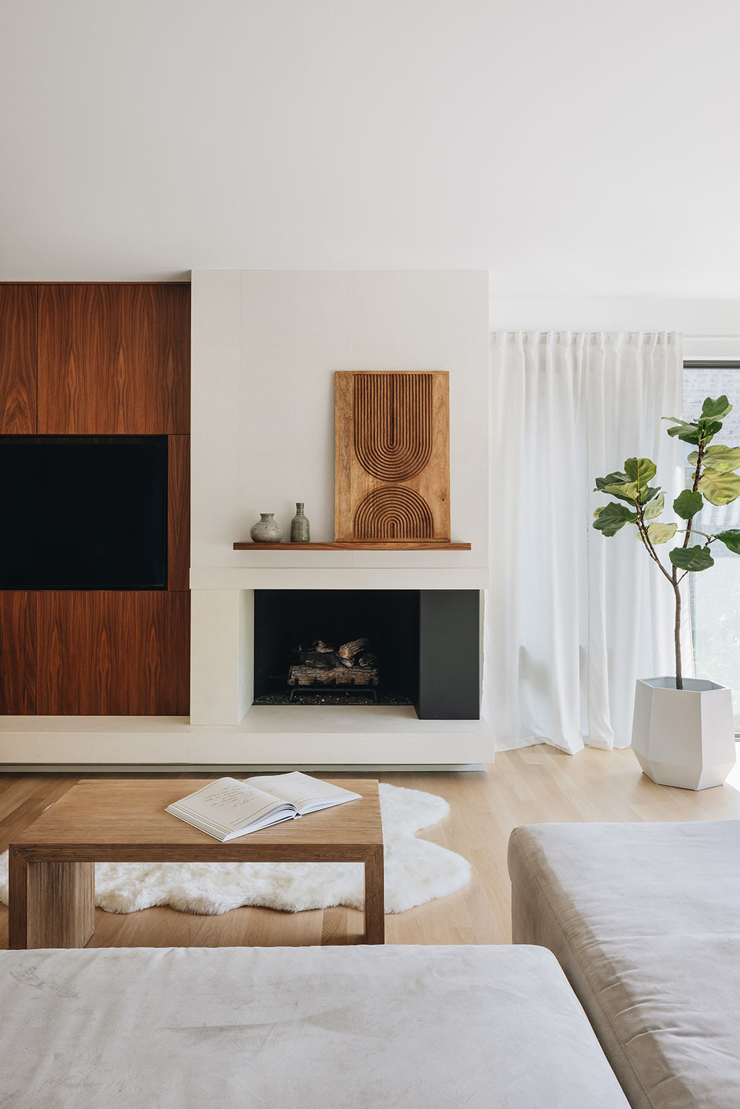 interior living space designed by elements architectural group