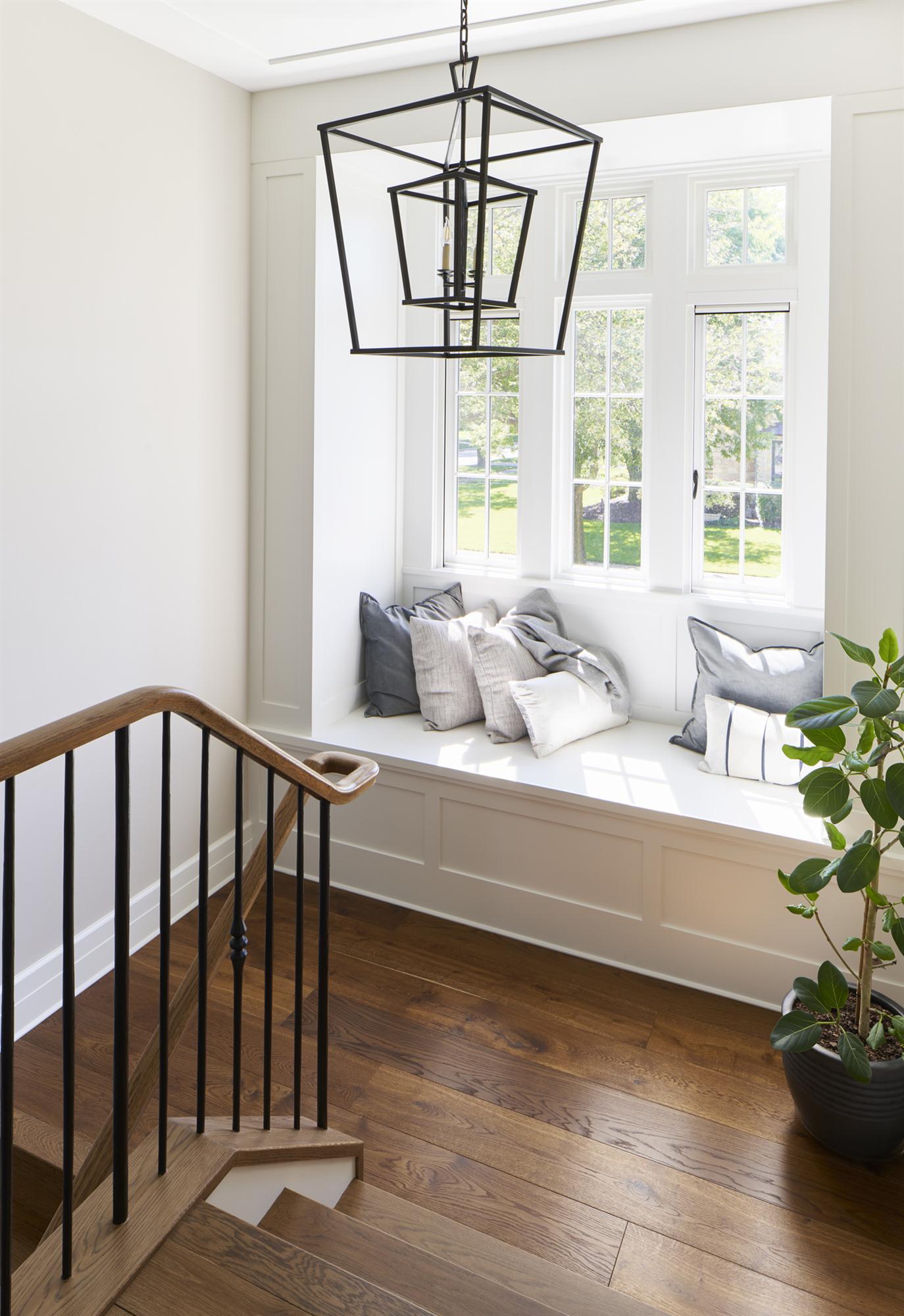 River Forest Home Window Seat Stairway