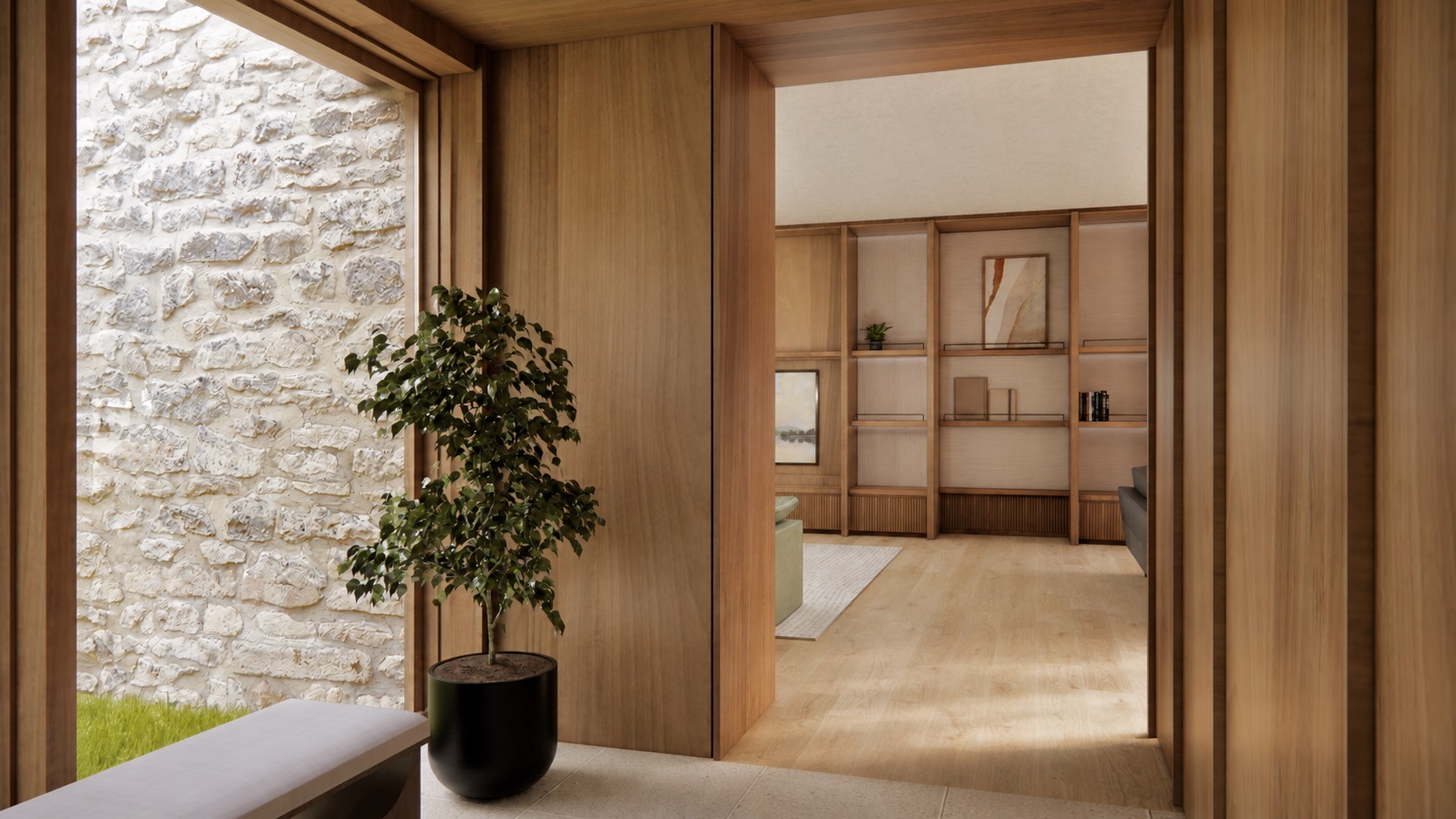 Interior design of the Solid and Void residence